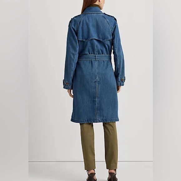 Lauren Ralph Lauren Denim Trench Coat NEW WITHOUT TAGS - Picture 6 of 7